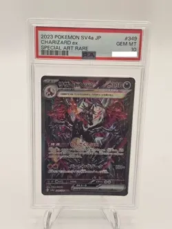 PSA 10 2023 Japanese Pokemon Card Charizard ex SAR Shiny Treasure sv4a 349/190 - Image 1