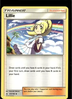 Pokemon Lillie 125/156 Ultra Prism Non Holo Uncommon 4 Card Lot - Image 1