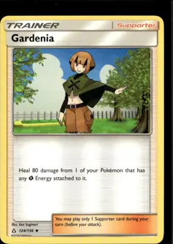 Pokemon Gardenia 124/156 Ultra Prism Non Holo Uncommon 2 Card Lot - Image 1