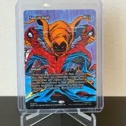 Spider-Man Saw in Half M 0021 Borderless Non-Foil NM/M Magic Gathering MTG - Image 1