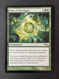 MTG Mirrodin #122 Hum of the Radix Green Enchantment MP - Image 1