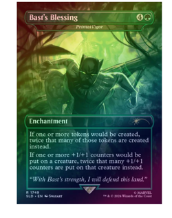 Bast's Blessing // Primal Vigor - Marvel's Black Panther Foil Secret Lair MTG - Image 1