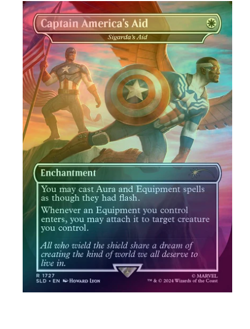 Captain America's Aid // Sigarda's Aid - Captain America Foil Secret Lair MTG - Image 1