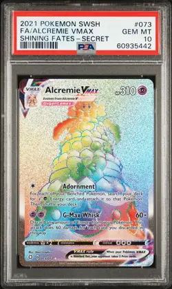 2021 POKEMON SWORD & SHIELD SHINING FATES SECRET FULL ART/ALCREMIE VMAX PSA 10 - Image 1