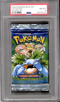 Pokemon Base Set 1st Edition Shadowless Booster Pack Venusaur Art PSA 8 *106 - Image 1