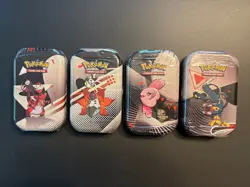 Pokemon Unova Sealed Mini Tin Displays 4 tins (8 New/Sealed Packs) FREE SHIPPING - Image 1