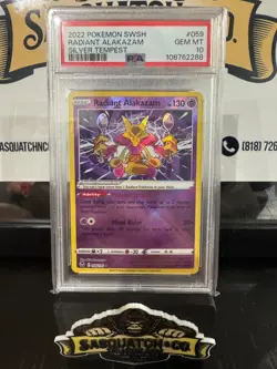 Pokemon TCG PSA 10 Radiant Alakazam 059/195 - Image 1