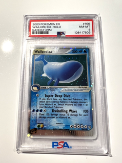2003 Wailord Ex 100/100 Sandstorm Pokemon Holo foil vintage e-reader PSA 8 - Image 1