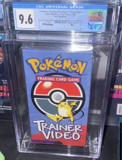 CGC Graded 9.6 Pokemon Trading Card Game: Trainer Video VHS + Pokemon Cards - Image 1