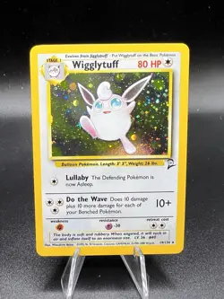 Wigglytuff Holo Pokemon Card 019/130 Base Set 2 - SWIRL NM ZO12 - Image 1