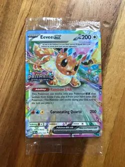 Eevee EX 075/131 Stamped Promo Sealed Prismatic Evolutions Pokemon Card TCG QTY - Image 1