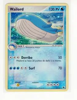 ~ESP~ SPANISH Wailord 14/109 HOLO EX Ruby & Sapphire Pokemon Card (LB3) - Image 1
