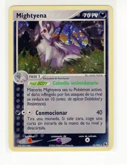 ~ESP~ SPANISH Mightyena 10/109 HOLO EX Ruby & Sapphire Pokemon Card (LB3) - Image 1