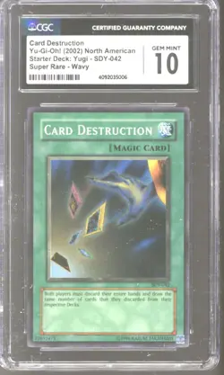 Yu-Gi-Oh Starter Deck Yugi Wavy Card Destruction SDY-042 CGC 10 GEM MINT YuGiOh - Image 1