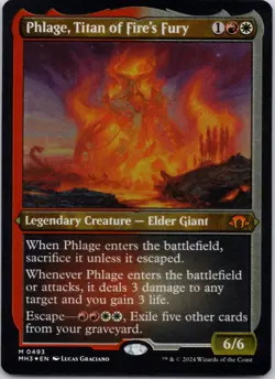 Phlage, Titan of Fire's Fury (Foil Etched) 493 Modern Horizons 3 NM FOIL MTG - Image 1
