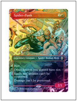 1x Spider-Punk, Borderless Art Foil 0207, Spider-Man Marvel Magic, MTG NM - Image 1