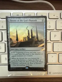 MTG foil 1X Throne of the God-Pharaoh Amonkhet, PRERELEASE FOIL, SEALED - Image 1