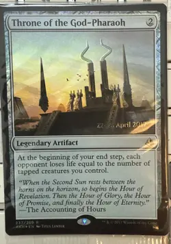 MTG foil 1X Throne of the God-Pharaoh Amonkhet, PRERELEASE FOIL, SEALED - Image 2