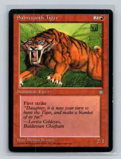 Magic: the gathering Ice Age Sabretooth Tiger Common MTG tcg - Image 1