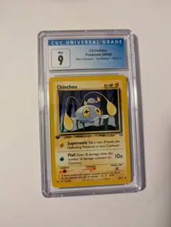 CGC 9 MINT Chinchou Non-Holo Neo Genesis 1st Edition #55 Pokemon 2000 - Image 1