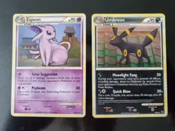 Espeon 2/90 Umbreon 10/90 Non-Holo Pokemon TCG Undaunted Deck Exclusive Card LP - Image 1