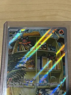 Pokemon TCG Litten Temporal Forces Illustration Card 167/162 Near Mint Condition - Image 4