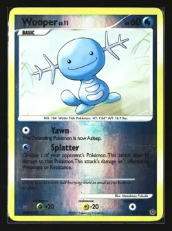 Pokemon WOOPER 118/132 Reverse Holo (2007 Secret Wonders) LP/Light Play - Image 1