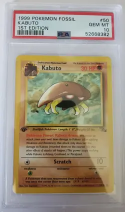 Pokemon Fossil Kabuto 1st Edition PSA 10 - Image 1