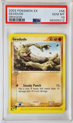 2003 Pokemon PSA 10 Gem Mint EX Dragon GEODUDE 56/97 LOW POP - Image 1