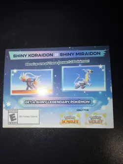 ✅ POKEMON SCARLET / VIOLET - SHINY MIRAIDON OR SHINY KORAIDON SERIAL CODE ✅ - Image 1