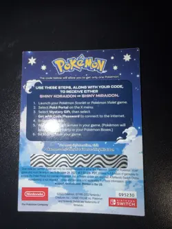 ✅ POKEMON SCARLET / VIOLET - SHINY MIRAIDON OR SHINY KORAIDON SERIAL CODE ✅ - Image 2