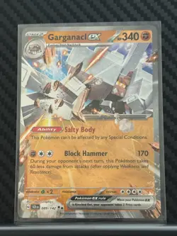 Pokemon Garganacl ex 089/142 Stellar Crown Double Rare Holo NM - Image 1