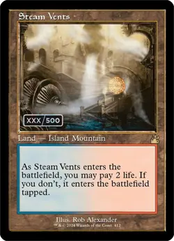 Steam Vents (Retro Frame) (Serial Numbered) Ravnica Remastered Foil for sale online - Image 1