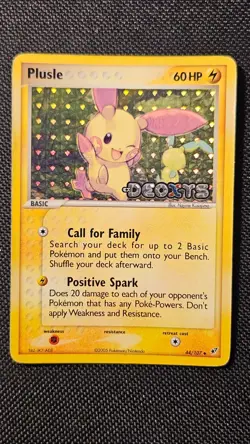 Pokemon Plusle 44/107 Uncommon Reverse Holo Stamped EX Deoxys -moderately played - Image 2