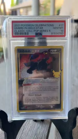 2021 Pokemon Celebrations Classic Coll Umbreon Gold Star #17 Pop Series 5 PSA 10 - Image 4