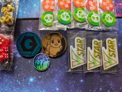 Pokemon TCG Accessories Lot - Dice, Status Counters, Coins, and VSTAR Markers - Image 5