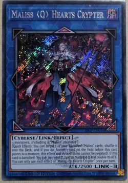 Maliss Q Hearts Crypter 25LP-EN016 Emblazoned Secret Rare 1st Edition YuGiOh TCG - Image 1