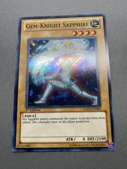 Yu-Gi-Oh! Gem-Knight Sapphire Super Rare 1st Edition HA05-EN002 MP - Image 1