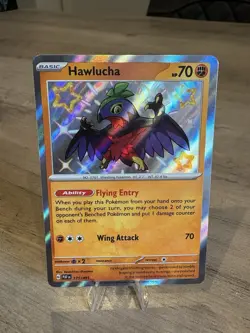 Pokemon TCG Hawlucha Scarlet Violet Paldean Fates Holo Shiny Rare Card 175/091 - Image 1