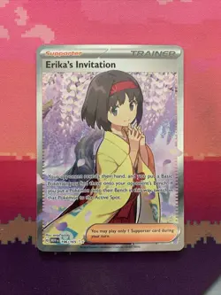 Pokemon Card Erika's Invitation 196/165 Ultra Rare Scarlet & Violet 151 NM - Image 1