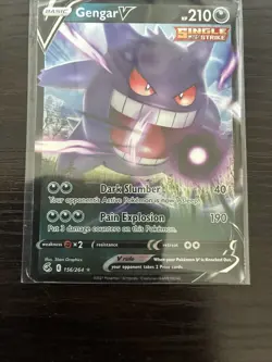 Pokemon Card Gengar V Ultra Rare Holo TCG Fusion Strike 156/264 VGC In Toploader - Image 3