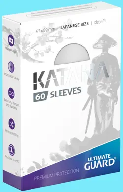 60 ULTIMATE GUARD KATANA WHITE JAPANESE Card SLEEVES Deck Protector Small japan - Image 1