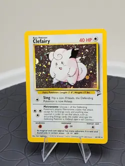 Pokemon Clefairy 6/130 Base Set 2 Holo Rare Trading Card Fair Condition - Image 1