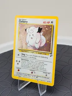 Pokemon Clefairy 6/130 Base Set 2 Holo Rare Trading Card Fair Condition - Image 4