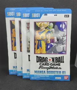 x3 Dragon Ball Fusion World Card Game Manga Booster SB01 Booster Pack English - Image 1