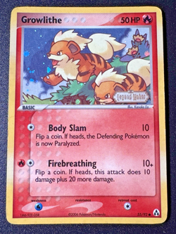 Growlithe 55/92 EX Legend Maker Pokemon Card Reverse Holo Foil Rare HP - Image 1