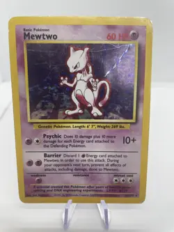 Mewtwo 10/102 Base Set Holo Card Pokemon TCG WOTC 1999 (HP) - Image 1