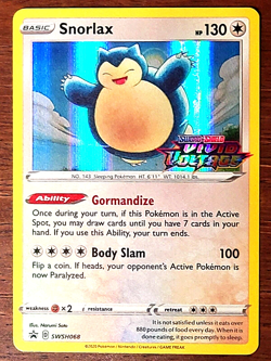 ✅Prerelease✅ VIVID VOLTAGE - SNORLAX SWSH068 PROMO CARD HOLO - Image 1