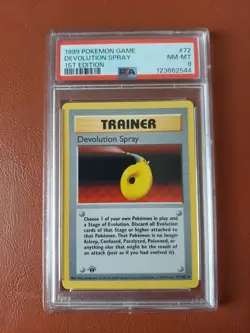 Pokemon TCG - Devolution Spray 72/102 1st Edition Shadowless Base [PSA 8 NM-MT] - Image 1