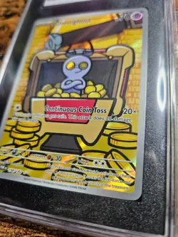 Pokemon Gimmighoul 198/182 SV04: Paradox Rift Holo SGC 9.5 MT+ illustration rare - Image 4